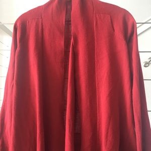 Red cardigan